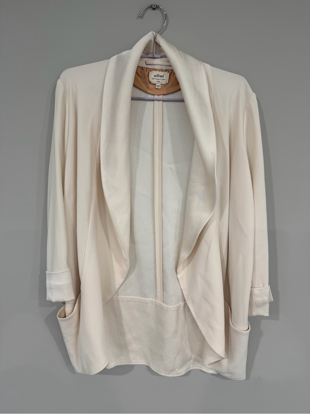 Wilfred Cream Draped Chevalier Open-Front Blazer Size 2